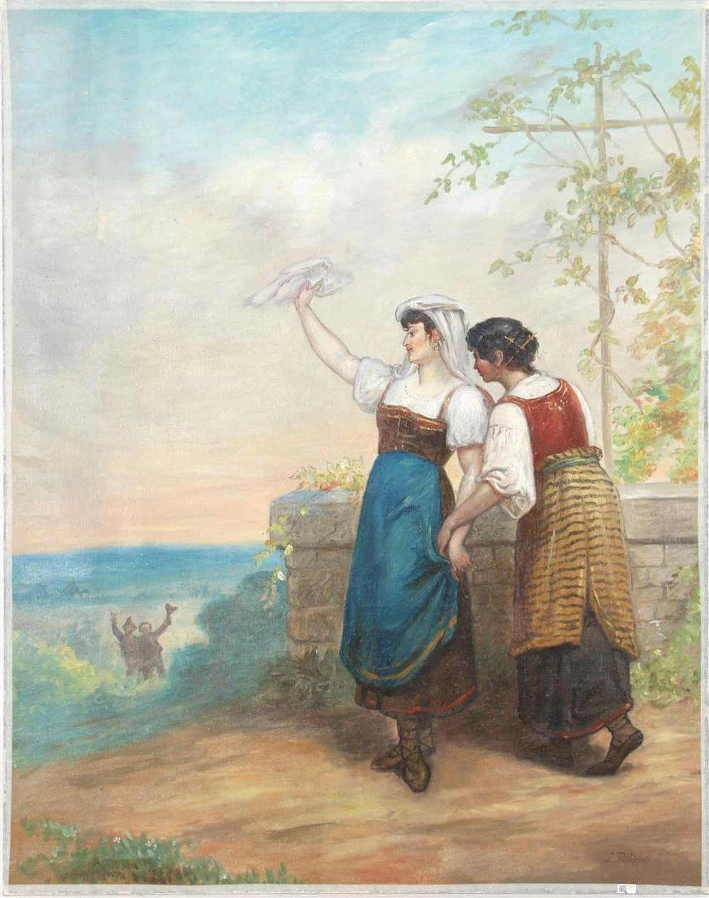 Paesaggio con donne che salutano